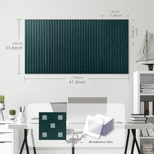 Large Felt Bulletin Board 48" x 24", Forest Green