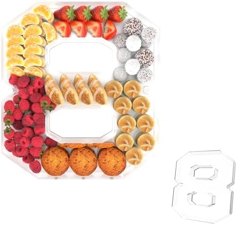 13.8" Acrylic Number Charcuterie Tray, Fillable Charcuterie Box (Number 8)