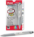 Pentel Glidewrite Signature Ballpoint Pen, Pearl White Barrel, (1.0mm) Medium Line, Black Ink, 12 Pens (BX930W-A)