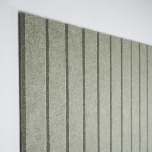 Cork Board Alternative-Felt Slat Wall Paneling,Office Bulletin Board for Decoration, Suitable for Displaying Photos and Documents, with Removable Adhesive Labels,12-Pack (Cinerous)