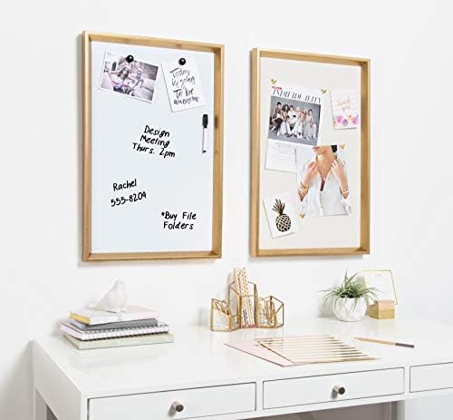 Kate and Laurel Calter Framed Magnetic Dry Erase Board, Gold 16.5 x 25.5