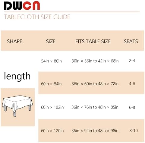 DWCN Autumn Checkered Tablecloth, 60 x 120 Inch, Plaid, Orange