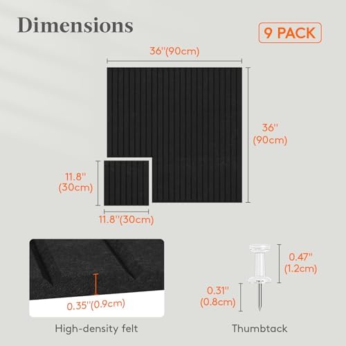 Lifewit Large Felt Bulletin Board with Self-Adhesive 36" x 36"- 9 Pack