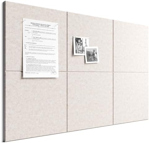 Bumusty 36"x 24" Large Felt Bulletin Board Tiles, Oatmeal