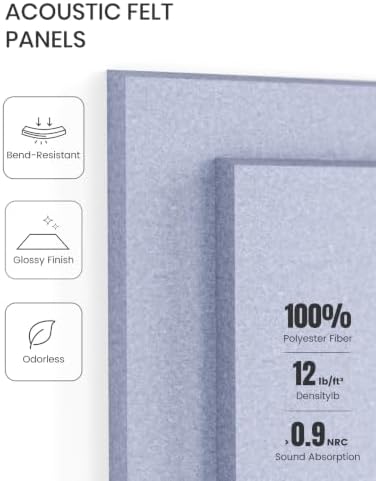 Fluxynara Felt Bulletin Board & Cork Board Alternative, Soft Periwinkle