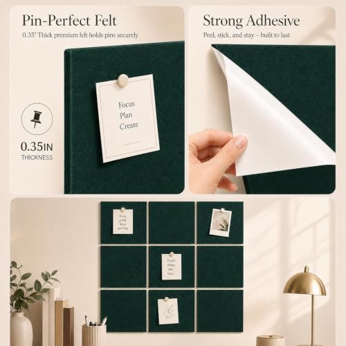 Felt Bulletin Board Tiles, Cork Board Alternative, 48 x 36 in