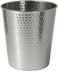 happimess Axel 2 Gal Hammered Steel Waste Bin 10", Polished Steel