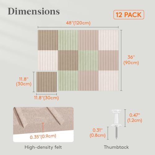 Lifewit Large Felt Bulletin Board with Self-Adhesive 48" x 36" - 12 Pack