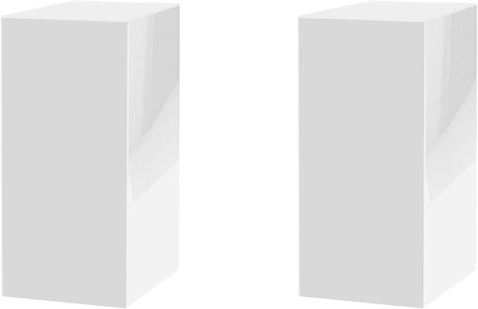 2 Pack White Pedestal Platform Tall Box 12" x 12" x 32" No Lid Art Exhibit Sample Flower Arrangement Display Plant Cube Retail Riser Collectible Cover 5 Sided by Marketing Holders