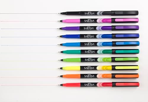 Zebra Pen SARASA Fineliner Pen, Assorted Ink, 0.8mm, 10-Pack