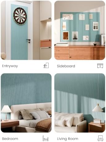 Bumusty 48"x 36" Large Felt Bulletin Board Tiles, Aqua Blue