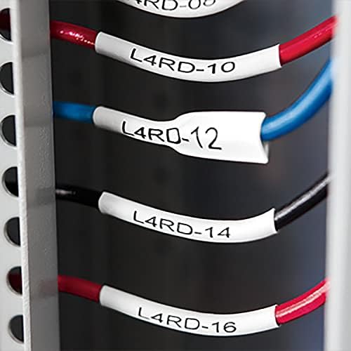 DYMO Rhino Industrial Heat-Shrink Labels 1/2" Tube Black Print on White