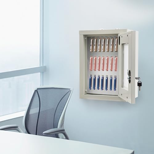 24 Slots Aluminum Alloy Pocket Chart Storage Cabinet,Cell Phones Storage Cabinet,Wall-Mounted with a Locked,Can be Carried by Hand