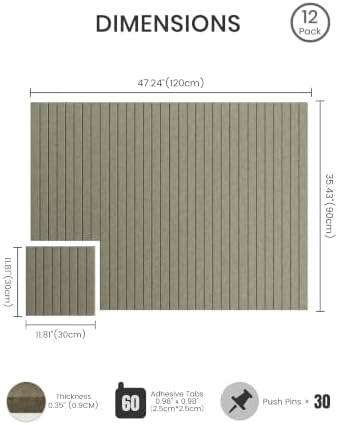 Bumusty 48"x 36" Large Felt Bulletin Board Tiles, Earth Brown