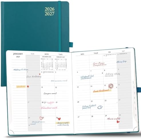 POPRUN Monthly Planner 2026-2027, Large-8" x 10", 18 Month Calendar Book