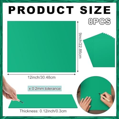 Yeaqee 8 Pcs 9 x 12 Inch Linoleum Blocks for Printmaking, Green