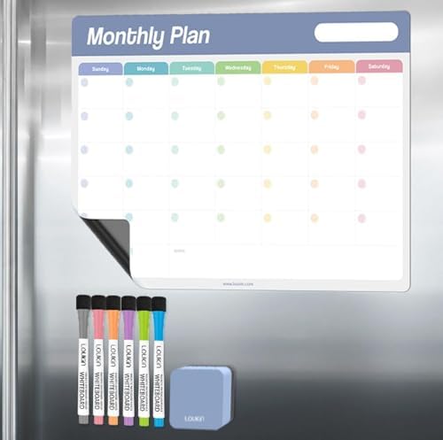 loukin Static Cling Monthly Dry Erase Calendar, Whiteboard Planner