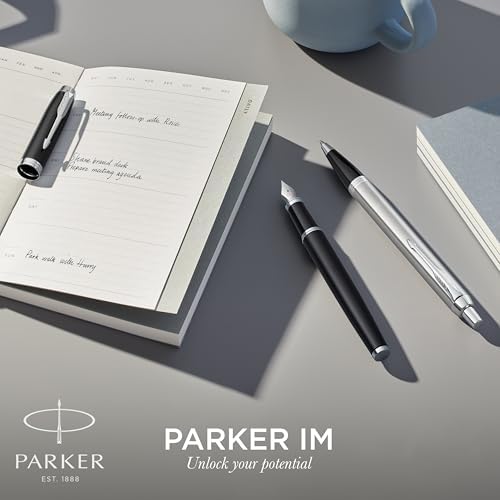 Parker IM Rollerball Pen, Matte Blue, Fine Point, Includes Black Ink Refill - Smooth Writing, Polished, Professional, Sleek Design