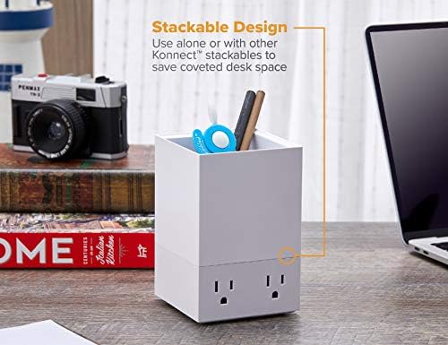 Bostitch Office Konnect Pencil Cup Desk Organizer, Pen Cup, White