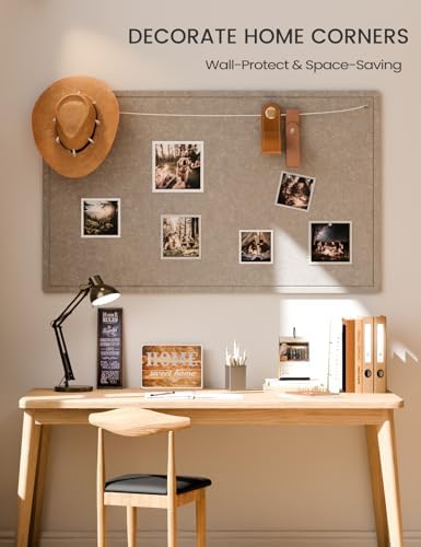 Fluxynara 59" x 35.4" Large Bulletin Board, Taupe