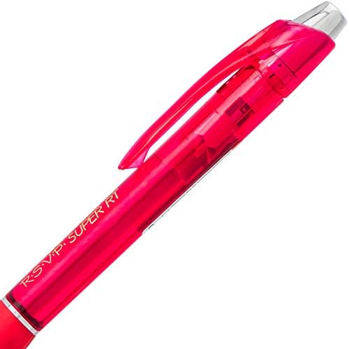 Pentel RSVP Super RT Ballpoint Pen, (1.0mm) Medium Line, Red Ink, Box of 12, (BX480-B)