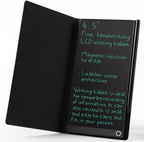 LCD Writing Tablet for Adult: 6.5 Inch Full Screen with PU Leather Case