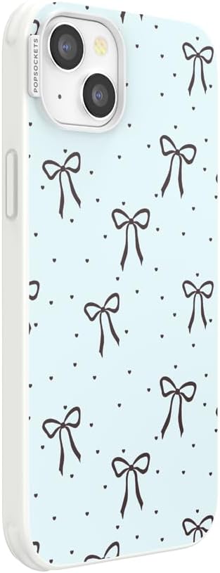 PopSockets iPhone 14 Plus Phone Case with MagSafe- Tiny Bows | Magnetic, Wireless Charging, Camera & Drop Protection, Bow, Phone, Women