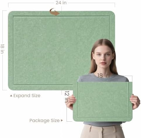 Felt Bulletin Board 24x18 inches, Decorative Pin Board for Home & Office