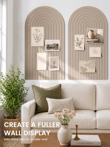 Large Arched Felt Bulletin Board 47.2''×25.5'', Taupe