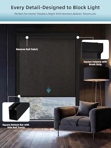 SmartWings Motorized Smart Roller Shades, 100% Blackout Eclipse Umber