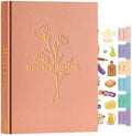 Lanpn Blank Recipe Book Cookbook to Write in Your Own Recipes, Waterproof B5 Empty Cooking Journal for 120 Recipes, Leather Cover Recipe Notebook with Stickers to Organize Your Family Recipes, Rose