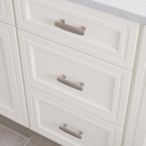 Franklin Brass 10 Pack Brushed Nickel Cabinet Handles 3 inch (76mm) Kitchen Cabinet Handles and Drawer Pulls for Cupboards and Dressers |Beveled