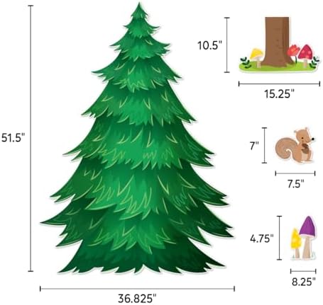 CTP Woodland Friends Jumbo Pine Tree Bulletin Board Set Classroom Decorations (Creative Teaching Press 11090)