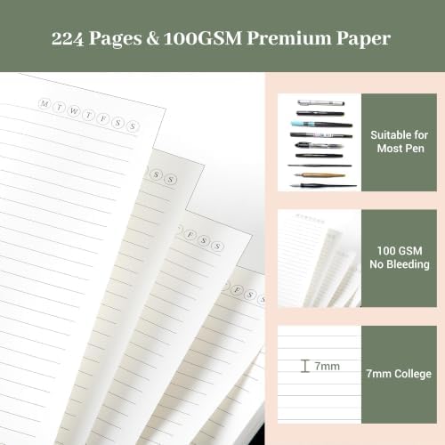 Yoment Discbound Lined Refills for 6.1 x 8.3 Hardcover Notebook, Spiral Journal Notebook for Office Work Meeting Planner, for School Students Class Notes, Small