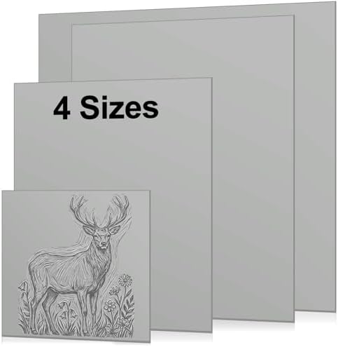 Yeaqee 8 Pcs Mixed Sizes Linoleum Blocks for Printmaking, Gray