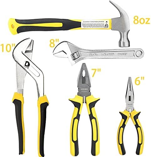 DOWELL Tool Set Household Tool Kit with Storage Tool Bag Pouch, 19 PCS