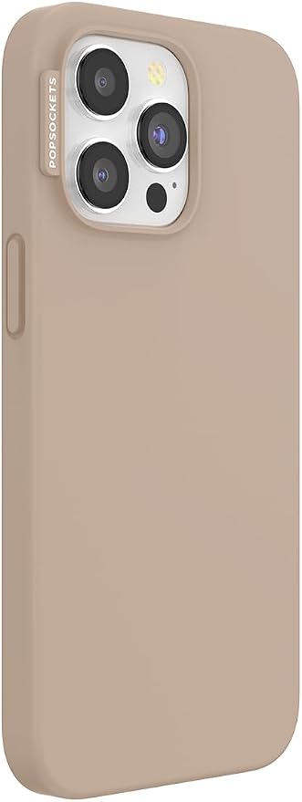 PopSockets iPhone 15 Pro Max Phone Case w/MagSafe- Latte | Magnetic, Wireless Charging, Camera & Drop Protection, Brown, Plain, Cream, Beige, Summer Spring