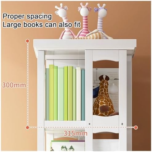 GAMAK Rotating Bookshelf 360 Display 4 Tier Floor Standing Bookcase Small Book Shelf Stand on Wheels Kids Bookshelf and Storage Rack for Small Space (Size : Bamboo, Color : Three)