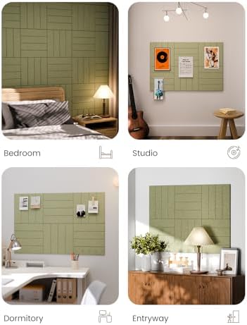 Fluxynara Felt Bulletin Board & Cork Board Alternative, Olive Green