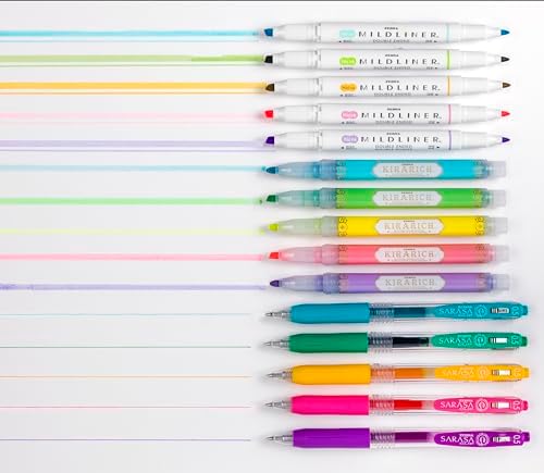 Zebra Pen Highligher Set, MILDLINER, KIRARICH & SARASA Clip, Assorted, 15Pk