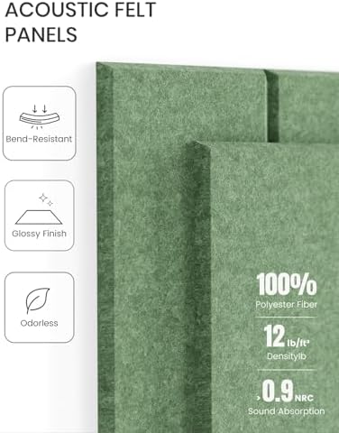 Fluxynara Felt Bulletin Board & Cork Board Alternative, Moss Green