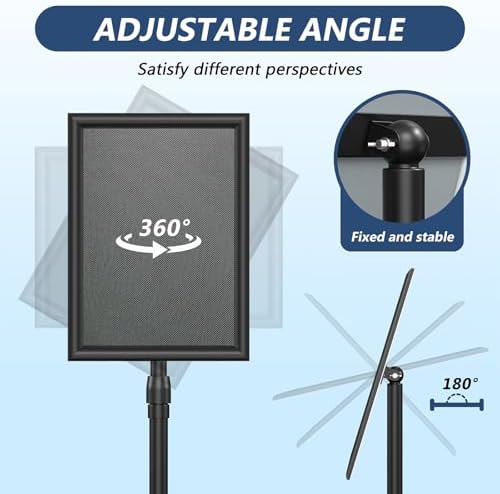 Relx Sign Holder Stand 11*17 inches - Adjustable Floor Standing Sign Holder - Signage Stand with Snap-Open Frame Display for Malls,Schools,Restaurants (black)