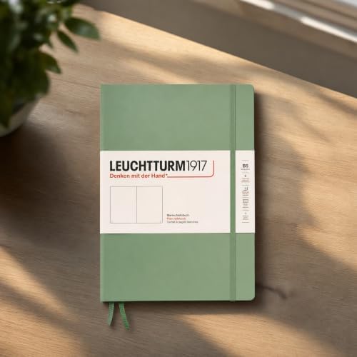 LEUCHTTURM1917 - Notebook Hardcover Composition B5-219 Numbered Pages for Writing and Journaling (Sage, Plain)