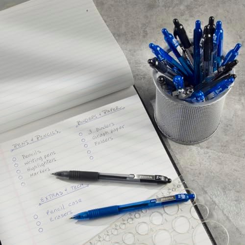 Zebra Pen Z-Grip Retractable Ballpoint Pen, Blue Ink, 0.7mm, 12-Pack