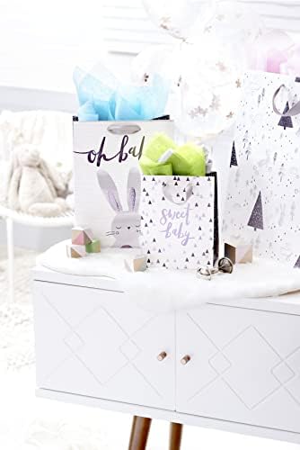 Papyrus 13" Large Gift Bag (Rabbit) for Baby Showers, New Baby, Baptisms, Christenings and All Baby Occasions (1 Bag)