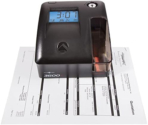 Pyramid Time Systems - 3600SSK1 Time Clock and Document Stamp | With SmartSite LED Alignment and Tri-View Window, Includes 125 Time Cards, Time Card Rack, Ribbon, 2 Security Keys