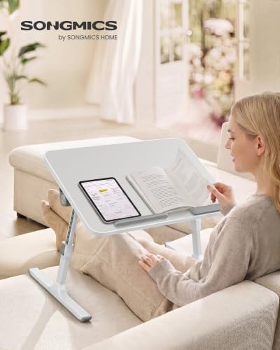 SONGMICS Laptop Bed Desk, Adjustable Lap Desk for Bed with 6 Heights