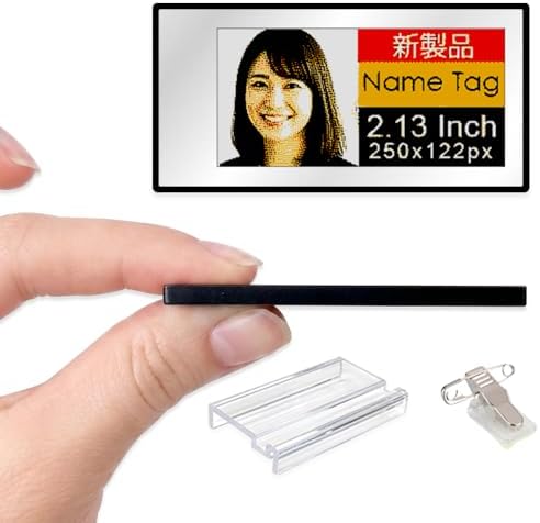 [Santek] EZ Sign NFC E-Paper Display – No Battery, Ultra-Thin 0.13”, Rewritable 4-Color Digital Display, App-Controlled (iOS/Android/PC), IP65 (Silver, 2.13 inch)