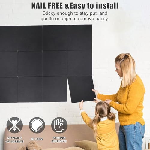 48" x 36" Large Felt Bulletin Board & Cork Board Alternative, Black