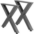 VEVOR Table Legs, 29.5" H x 31.1" W Steel Furniture Legs, Modular Design, Easy Assembly, 2204 lbs Max Load Heavy Duty, for Home Office Desk, Coffee Dinner Bar Tables, Workbench,2 PCS, X Frame, Black
